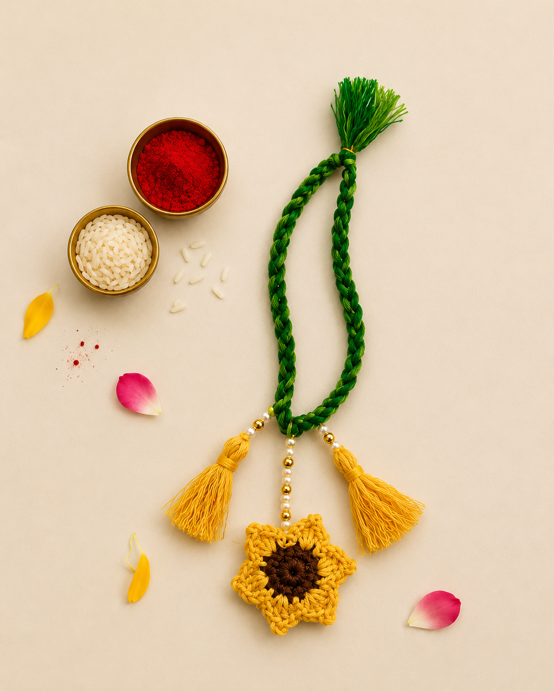 Marigold Rakhi Set