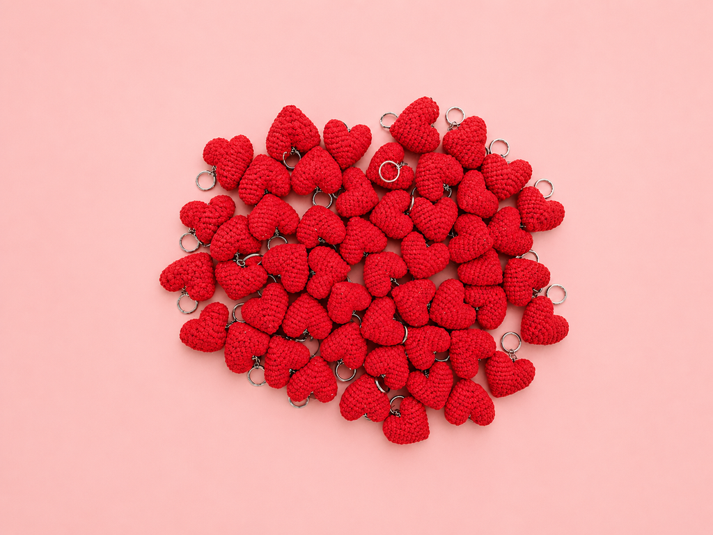 Heart Loop Crochet Keychain