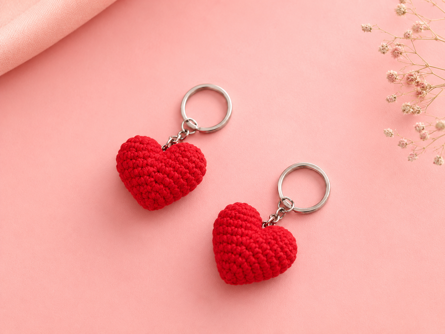 Heart Loop Crochet Keychain
